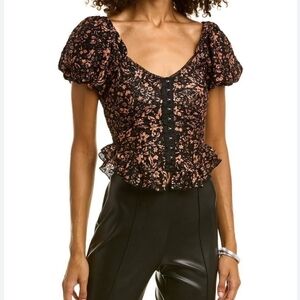 Free People Oh Baby Floral Print Top Size XS